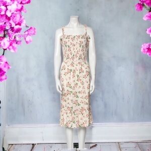 Draper James Cream Floral Midi Dress